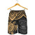 American Samoa Polynesian Men's Shorts - Gold Turtle - Polynesian Pride