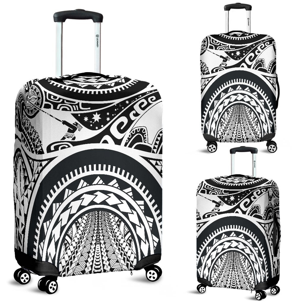 Polynesian Luggage Covers - Maui Tattoo (White) White - Polynesian Pride