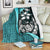 Samoa Polynesian Premium Blanket Turquoise - Turtle With Hook White - Polynesian Pride