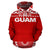 Guam All Over Hoodie Polynesian Red and White - Polynesian Pride