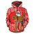 Polynesian Kakau Santa Mele Kalikimaka Hawaii Zip Hoodie Red - Polynesian Pride