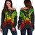 New Caledonia Polynesian Shoulder Sweater Map Reggae Art - Polynesian Pride