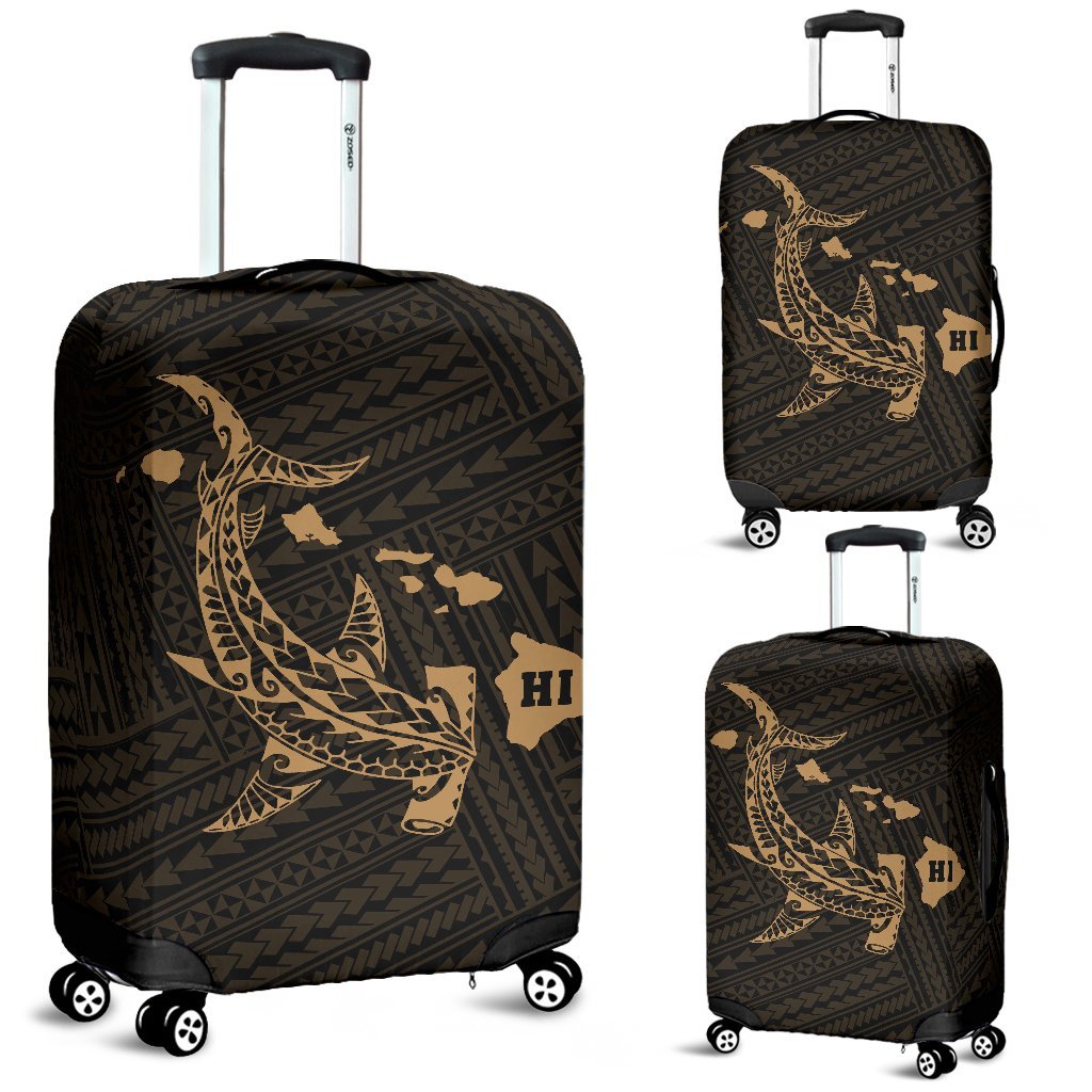 Hawaii Shark Gold Polynesian Luggage Covers Gold - Polynesian Pride