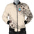 Guam Men's Bomber Jacket - The Beige Hibiscus - Polynesian Pride