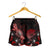 American Samoa Polynesian Women's Shorts - Turtle With Blooming Hibiscus Red - Polynesian Pride