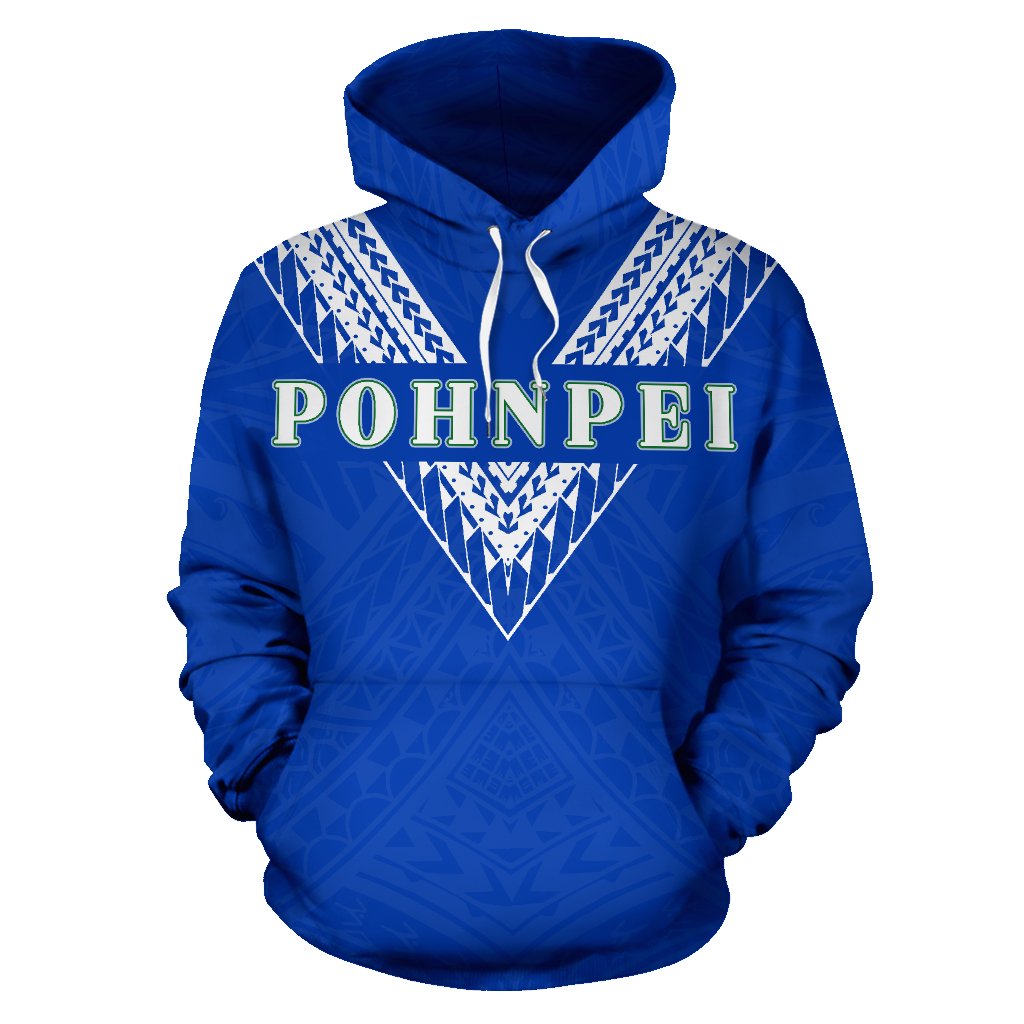 Pohnpei All Over Hoodie Blue Sailor Style - Polynesian Pride