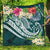 Kosrae Polynesian Premium Quilt - Summer Plumeria (Turquoise) Turquoise - Polynesian Pride