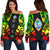 Guam Women's Off Shoulder Sweater - Polynesian Tattoo Reggae Art - Polynesian Pride