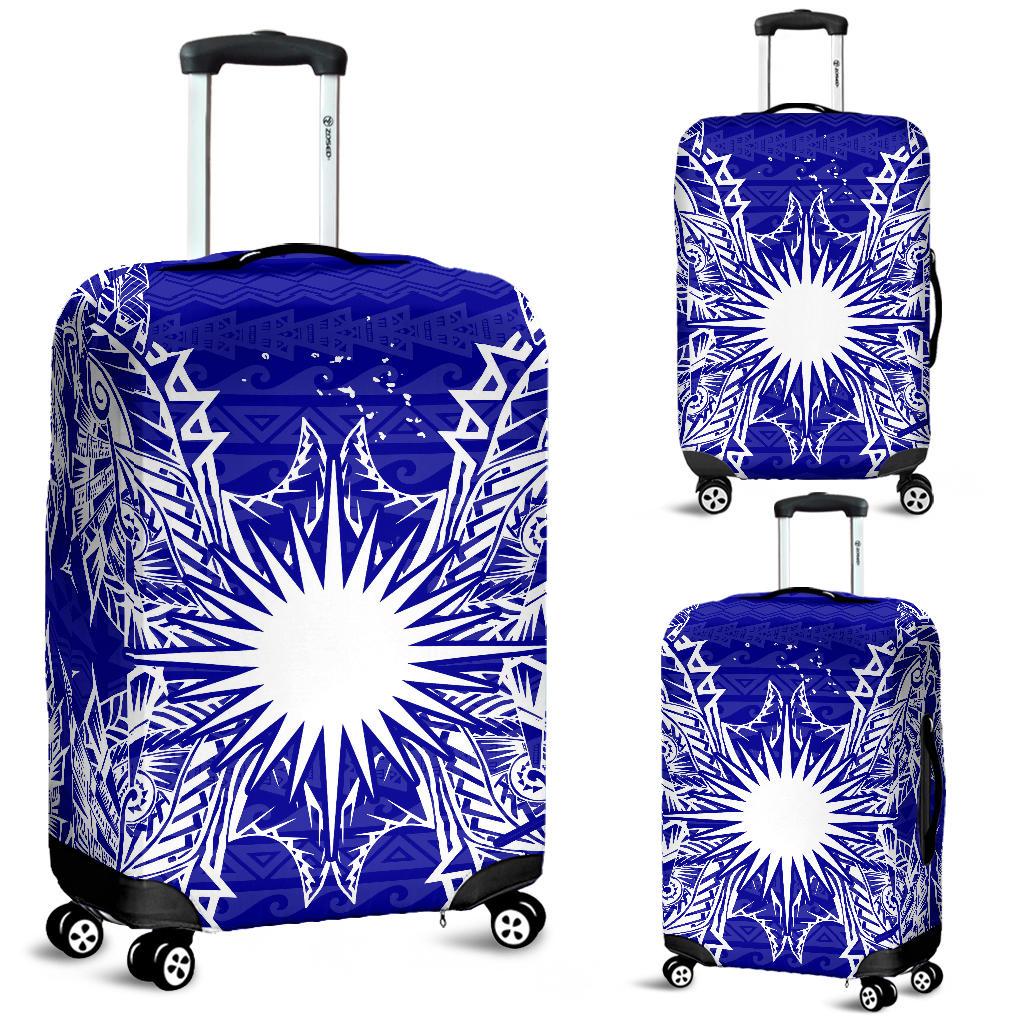 Marshall Islands Polynesian Luggage Covers Map Blue Blue - Polynesian Pride