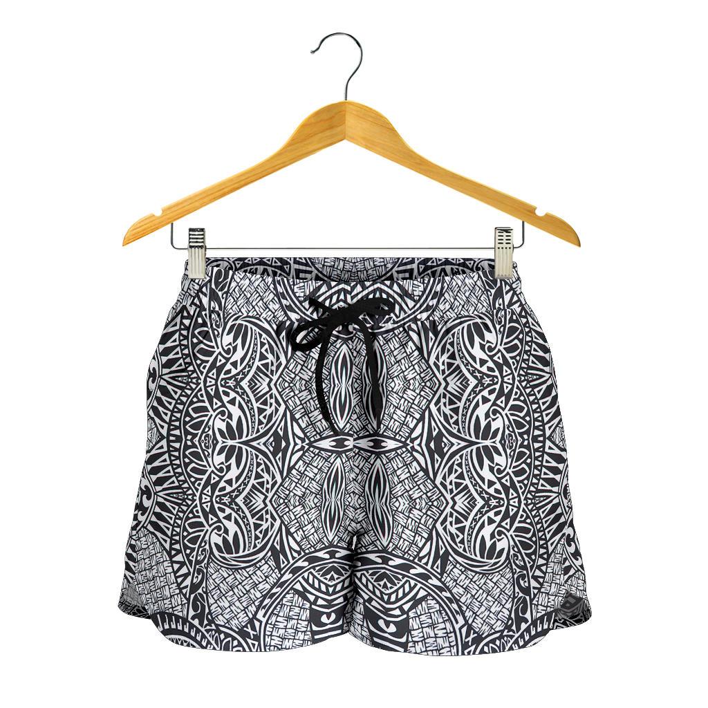 Polynesian Women's Shorts Black And White - Polynesian Pride