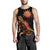 Nauru Men Tank Top - Turtle With Blooming Hibiscus Gold - Polynesian Pride