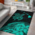 Hawaii Turtle Polynesian Map Plumeria Area Rug AH Rug Turquoise - Polynesian Pride