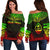 Guam Polynesian Chief Custom Personalised Women's Off Shoulder Sweater - Reggae Version Art - Polynesian Pride