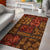 Polynesian Area Rug - Elements Fabric Patchwork Wallpaper Orange - Polynesian Pride