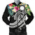 Nauru Polynesian Men's Bomber Jacket - Summer Plumeria (Black) Black - Polynesian Pride