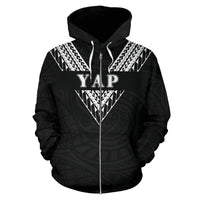 Yap All Over Zip up Hoodie Black Sailor Style - Polynesian Pride