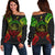 Palau Polynesian Shoulder Sweater Map Reggae Art - Polynesian Pride