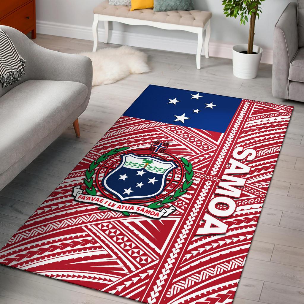 Samoa Flag Polynesian Area Rug Art - Polynesian Pride