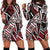 American Women's Hoodie Dress - Tribal Flower Special Pattern Red Color - Polynesian Pride