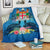 Fiji Premium Blanket - Turtle Hibiscus Tapa Patterns White - Polynesian Pride