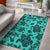 Hawaii Area Rug Polynesian Turtle Palm And Sea Pebbles AH Rug Turquoise - Polynesian Pride