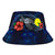 Palau Polynesian Bucket Hat - Blue Turtle Hibiscus - Polynesian Pride