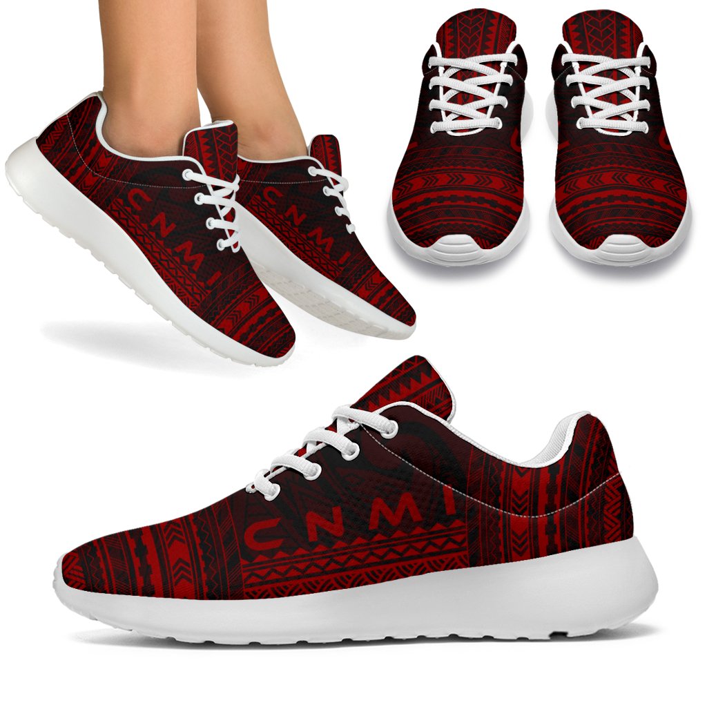 Northern Mariana Islands Sporty Sneakers - Polynesian Chief Red Version White - Polynesian Pride