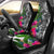 Palau Custom Personalised Car Seat Covers White - Turtle Plumeria Banana Leaf Crest Universal Fit White - Polynesian Pride