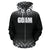 Guam All Over Zip up Hoodie Fog Black Style - Polynesian Pride