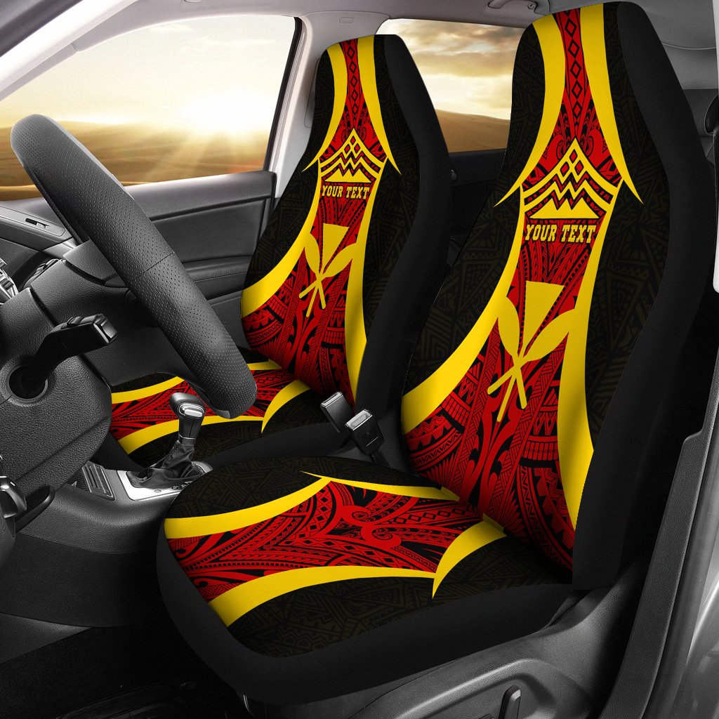 Hawaii Custom Personalised Car Seat Covers - Protect Mauna Kea Universal Fit Red Yellow - Polynesian Pride