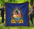 Guam Premium Quilt - Guam Coat Of Arms Hibiscus Blue - Polynesian Pride