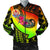 Tahiti Men's Bomber Jacket - Polynesian Hook And Hibiscus (Raggae) Raggae - Polynesian Pride