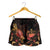 Samoa Polynesian Women's Shorts - Turtle With Blooming Hibiscus Gold - Polynesian Pride