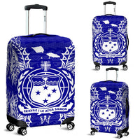 Samoa Polynesian Luggage Covers Map Blue Blue - Polynesian Pride