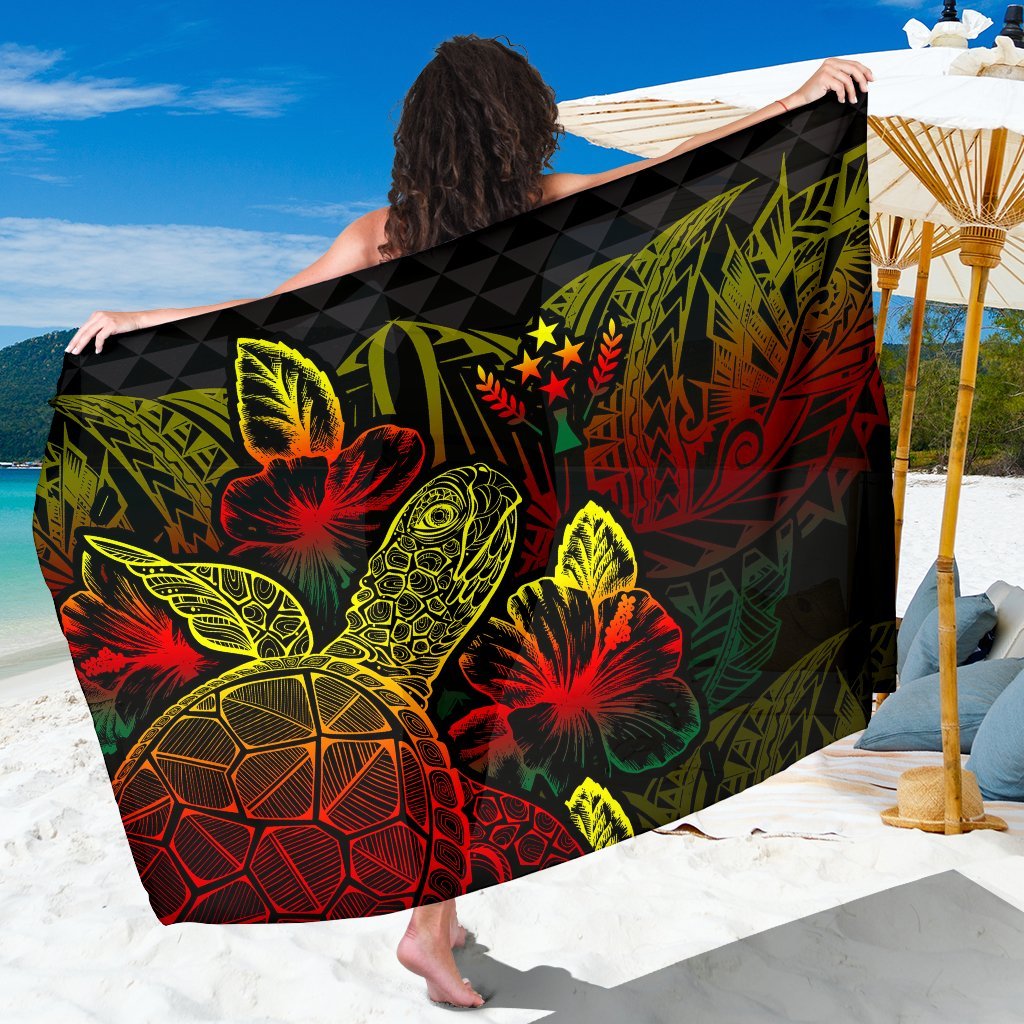 Kosrae Sarong - Turtle Hibiscus Pattern Reggae Women One Size Reggae - Polynesian Pride