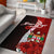 Fiji Polynesian Custom Personalised Pesonalised Area Rug - Coat Of Arm With Hibiscus Red - Polynesian Pride