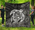 Hawaii Turtle Kanaka Map Hibiscus Poly Premium Quilt - White White - Polynesian Pride