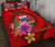 Samoa Polynesian Quilt Bed Set - Floral With Seal Red Red - Polynesian Pride