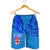 Blue Men Shorts Fiji Rugby Polynesian Waves Style Blue - Polynesian Pride