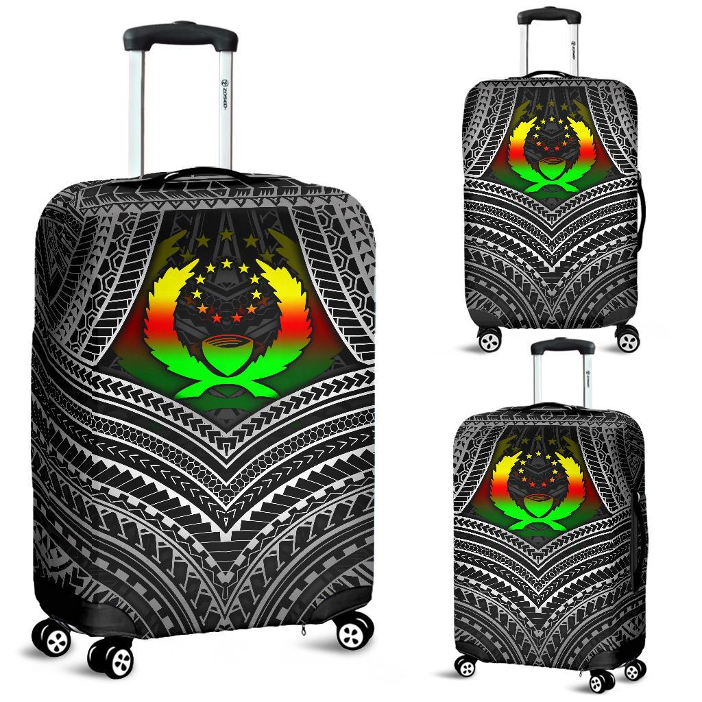 Pohnpei Polynesian Luggage Covers - Pohnpei Flag Reggae Color - Polynesian Pride