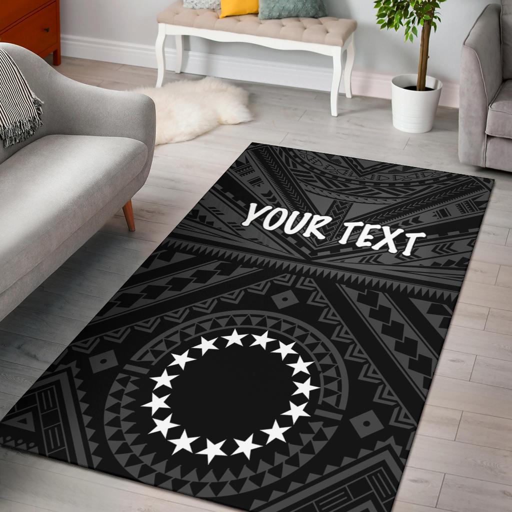 Cook Island Personalised Area Rug - Seal With Polynesian Tattoo Style ( Black) Black - Polynesian Pride