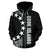 Cook Islands Polynesian Zip up Hoodie Line Black - Polynesian Pride
