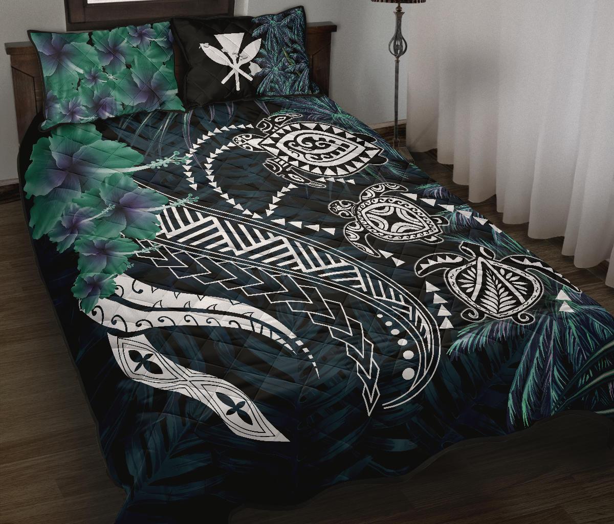 Kanaka Maoli (Hawaiian) Quilt Bed Set - Polynesian Turtle Pacific Tribal - Polynesian Pride