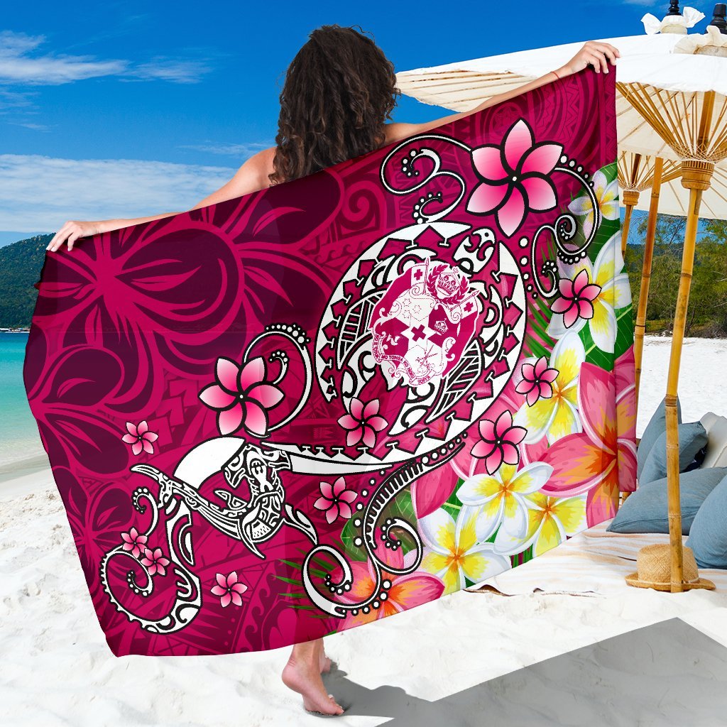 Tonga Sarong - Turtle Plumeria (Pink) One Style One Size Pink - Polynesian Pride