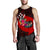 Kosrae Men's Tank Top - Polynesian Hook And Hibiscus (Red) - Polynesian Pride