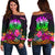 Federated States of Micronesia Women's Off Shoulder Sweater - Summer Hibiscus - Polynesian Pride