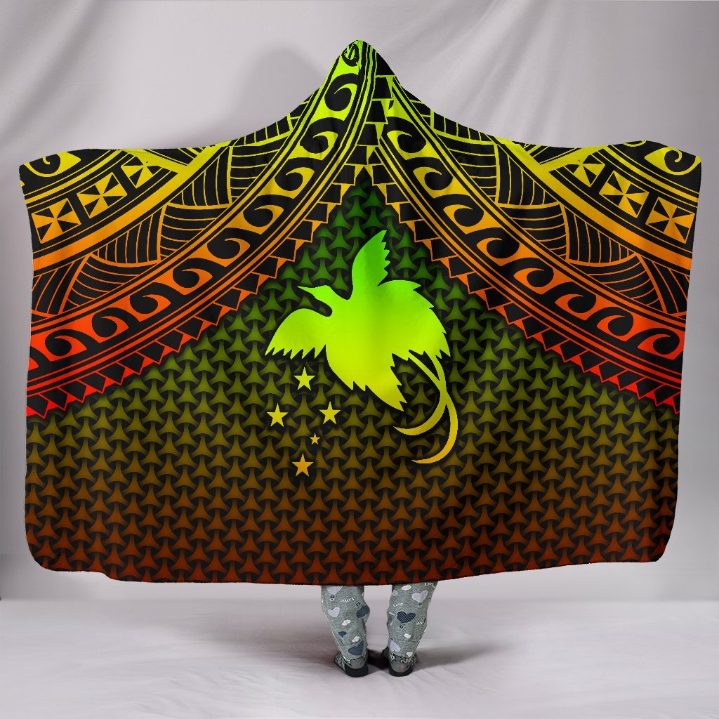 Polynesian Papua New Guinea Hooded Blanket - Reggae Vintage Polynesian Patterns Hooded Blanket Reggae - Polynesian Pride