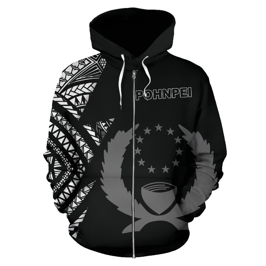 Pohnpei Pattern All Over Zip up Hoodie FSM - Polynesian Pride