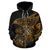 American Samoa Polynesian Zip up Hoodie Gold Turtle Shark Manta - Polynesian Pride