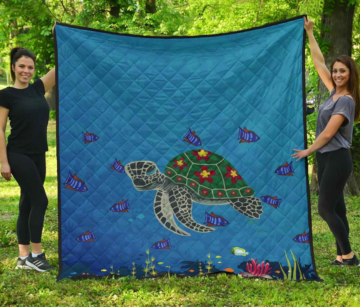 Hawaii Ocean Premium Quilt Blue - Polynesian Pride